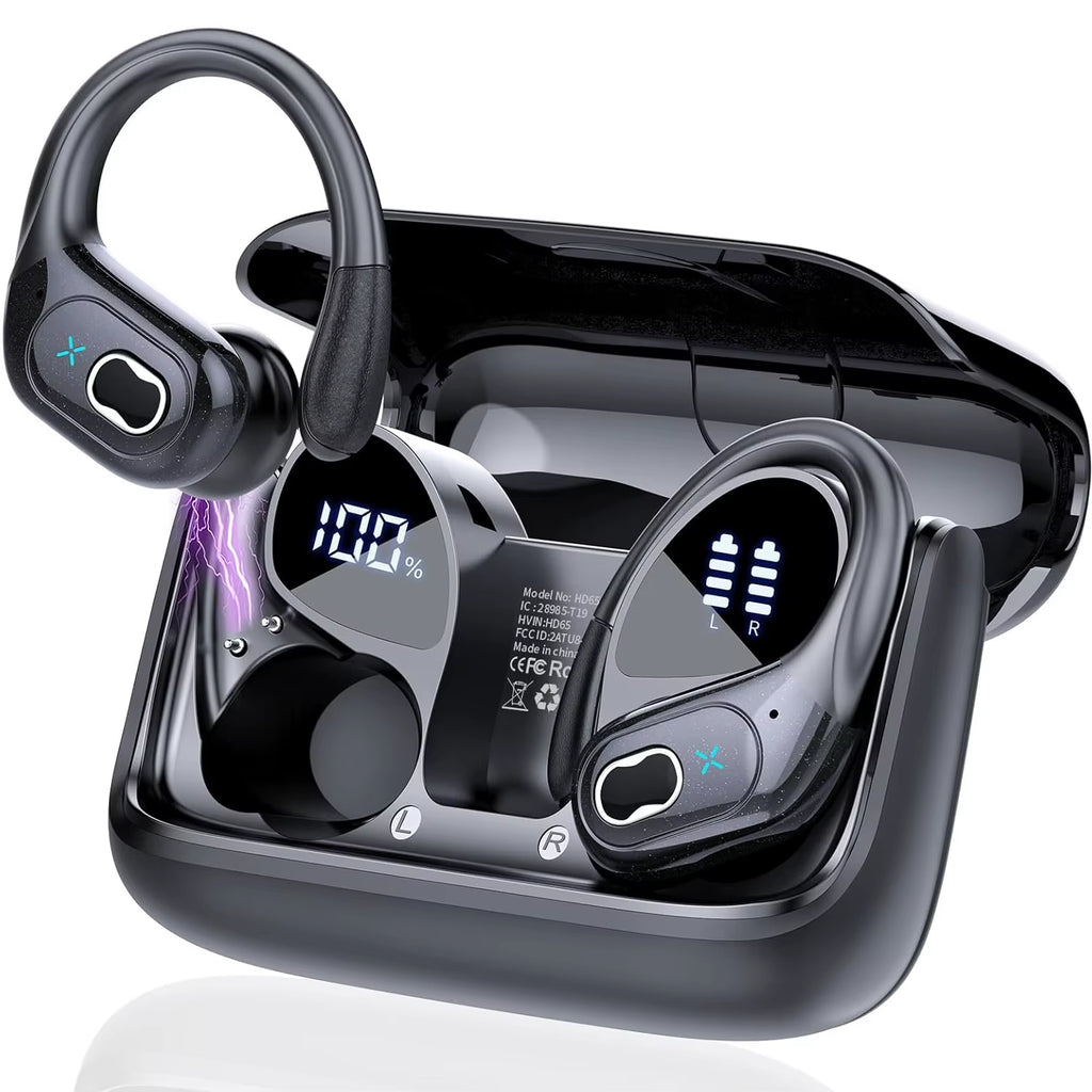 Original  HD65 TWS Bluetooth V5.4 Headphones Wireless LED Digital Display Earphones Noise Reduction Waterproof Headset New