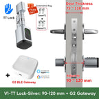 V1 Adjustable TT Lock/ Tuya Bluetooth Smart Fingerprint Digital Cylinder Lock with App/Password/Rfid Card/Key Unlock