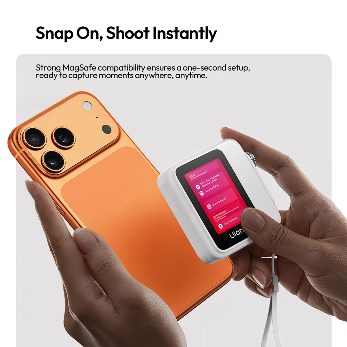 VM02 Selfie Monitor Screen Magnetic Mirroring for Iphone 17 16 PRO Smartphone Android Vlog with Remote Control Wireless