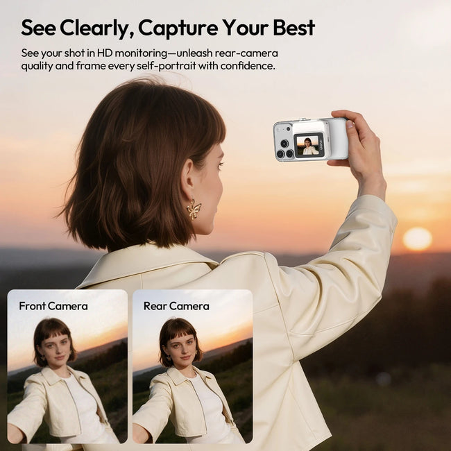 VM02 Selfie Monitor Screen Magnetic Mirroring for Iphone 17 16 PRO Smartphone Android Vlog with Remote Control Wireless Main Image
