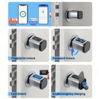 V1 Adjustable TT Lock/ Tuya Bluetooth Smart Fingerprint Digital Cylinder Lock with App/Password/Rfid Card/Key Unlock