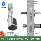 V1 Adjustable TT Lock/ Tuya Bluetooth Smart Fingerprint Digital Cylinder Lock with App/Password/Rfid Card/Key Unlock