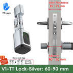 V1 Adjustable TT Lock/ Tuya Bluetooth Smart Fingerprint Digital Cylinder Lock with App/Password/Rfid Card/Key Unlock