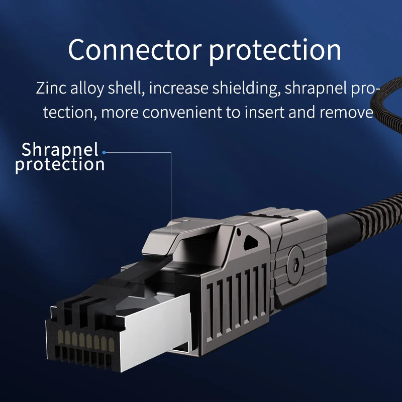 Cat8 Ethernet Cable Super Speed RJ45 Network Cable 40Gbps Patch Cord S/FTP Cat 8 Lan with Alloy Connector for Router PC