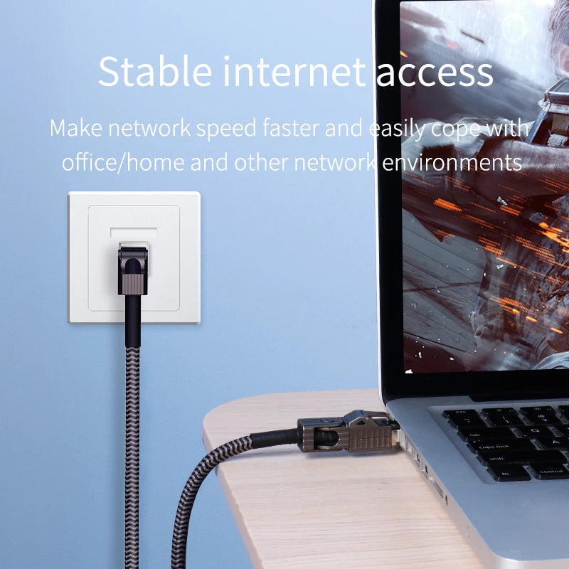 Cat8 Ethernet Cable Super Speed RJ45 Network Cable 40Gbps Patch Cord S/FTP Cat 8 Lan with Alloy Connector for Router PC