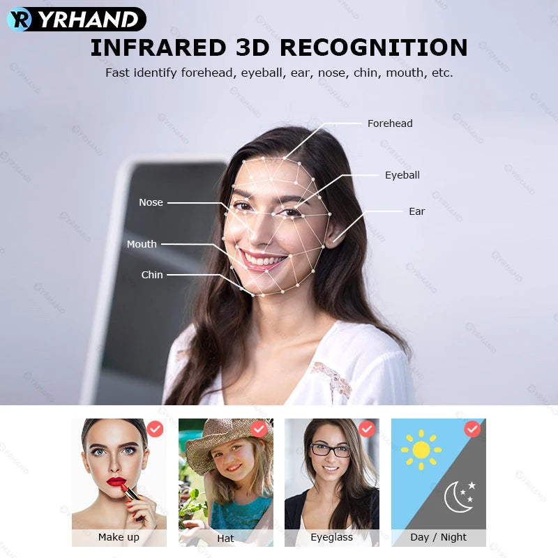 V8 Tuya Wifi 3D Face Smart Door Lock Security Camera Intelligent Fingerprint Password Biometric Electronic Key Unlock