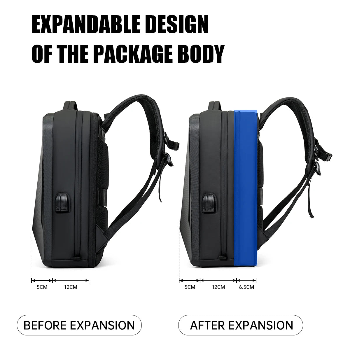 Backpack Men'S Expandable Computerbag Large Capacity Business Travel Business Trip Luggage Bag E-Sports Game Hard Shell Backpack