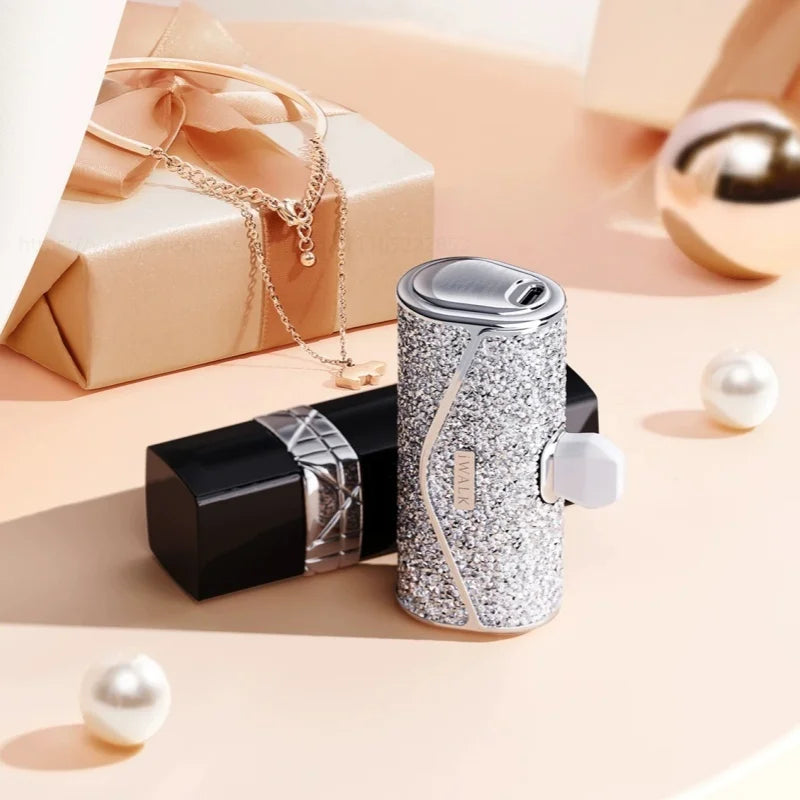 iWALK Diamond Capsule Power Bank Pocket Mini Diamond Lipstick Ultra Thin And Compact Fast Charging Portable Power Bank 5000mAh