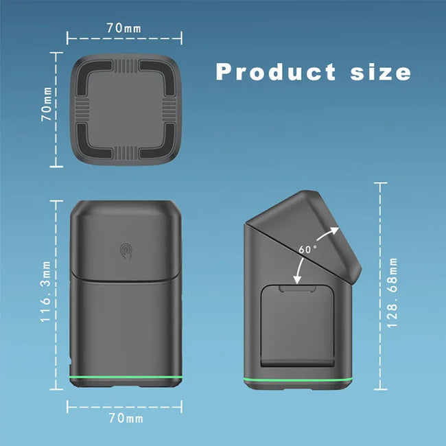 Newest Universal Magnetic Charging Stand 30W Cube Rotational 3 in 1 Touch Auto Rotation Wireless Charger with Light Main Image