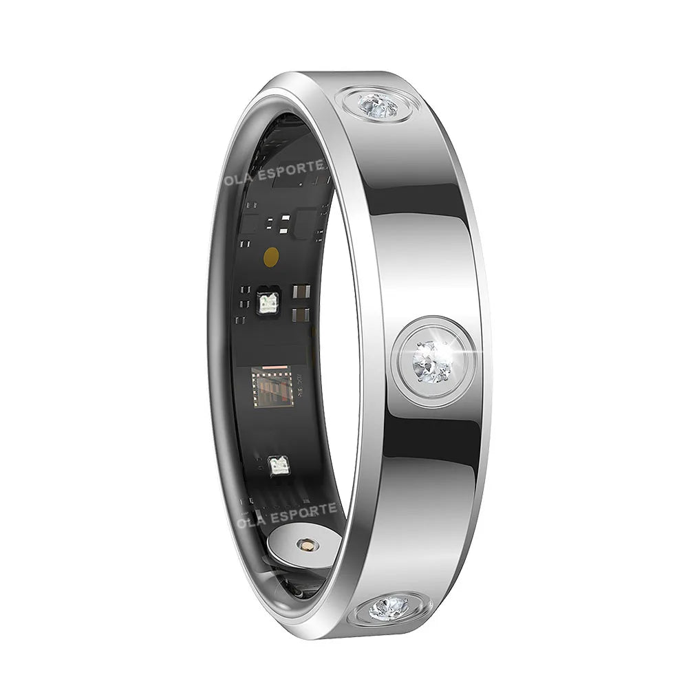 Fashion Smart Ring Men Women, Heart Rate Blood Oxygen, Sleep Monitor, 5ATM Waterproof,Multi-Sport Mode Smartring for Android Ios