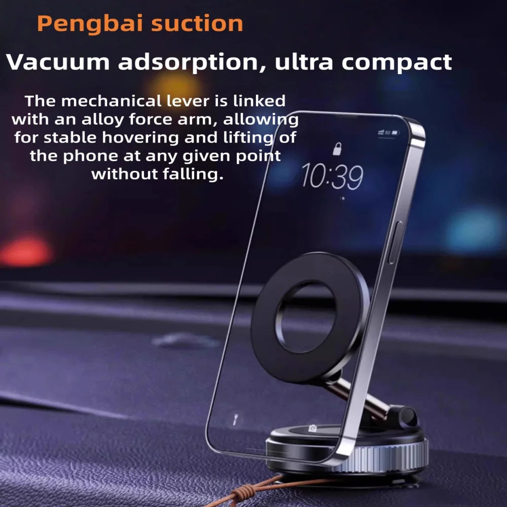 Car Vacuum Suction Phone Holder Foldable Rotatable Strong Grip for Mobile Live Streaming Navigation Suitable for Most Phones