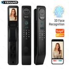 V8 Tuya Wifi 3D Face Smart Door Lock Security Camera Intelligent Fingerprint Password Biometric Electronic Key Unlock