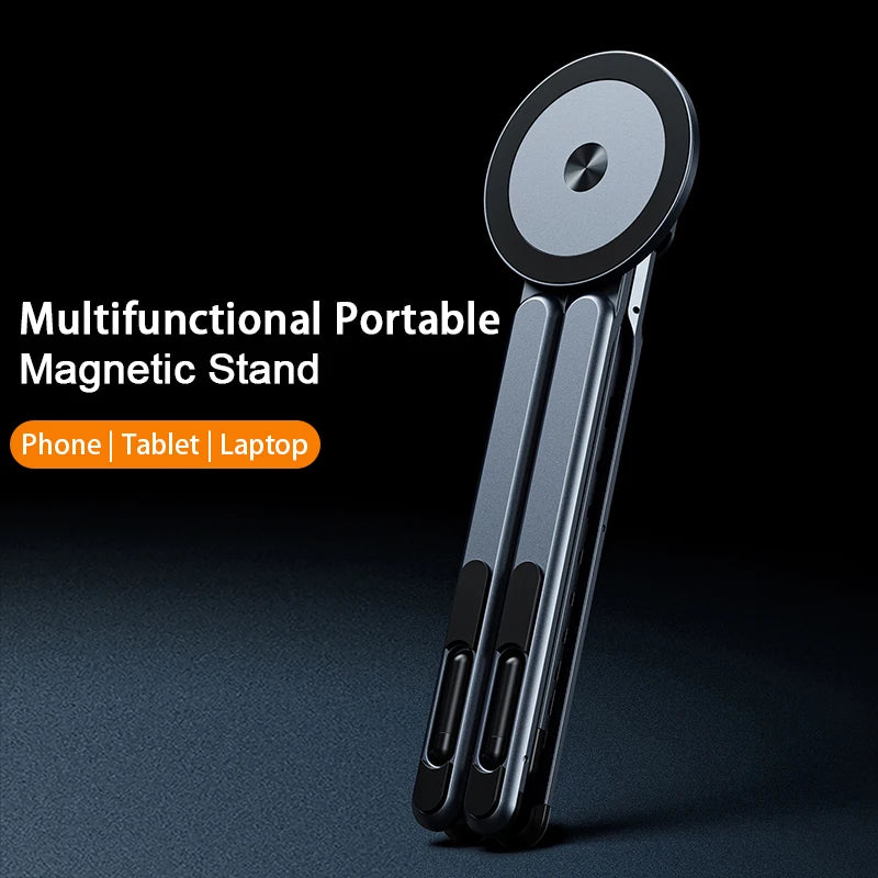 Multifunctional Magnetic Phone Holder Handheld Selfle Stick Foldable Tripod Portable Desk Stand for Iphone Ipad Tablet Laptop
