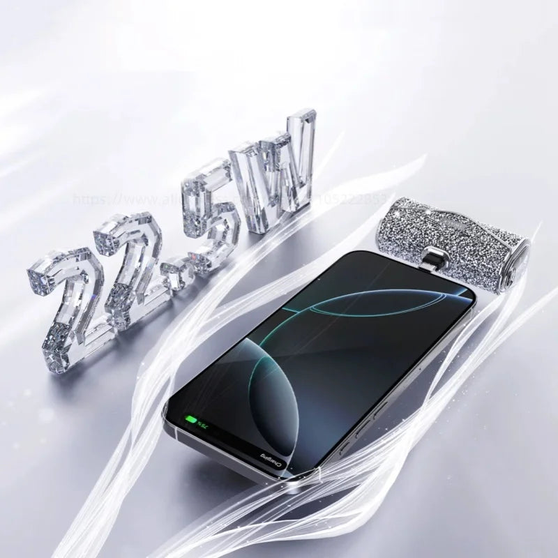iWALK Diamond Capsule Power Bank Pocket Mini Diamond Lipstick Ultra Thin And Compact Fast Charging Portable Power Bank 5000mAh