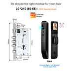 V8 Tuya Wifi 3D Face Smart Door Lock Security Camera Intelligent Fingerprint Password Biometric Electronic Key Unlock