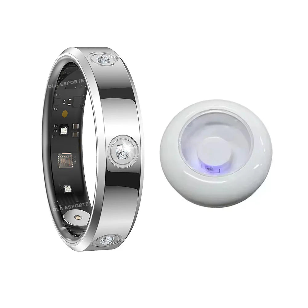 Fashion Smart Ring Men Women, Heart Rate Blood Oxygen, Sleep Monitor, 5ATM Waterproof,Multi-Sport Mode Smartring for Android Ios