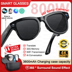 2026 AI Smart Glasses M02 Ultra 1080P HD Camera Chatgpt 3600Mah Charging Case Power Bank 32GB Translation Music Video Sunglasse