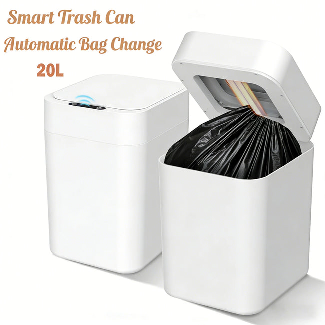 20L Automatic Self Changing Trash Can Self Sealing Self Bagging Motion Sensor Touchless Garbage Can for Kitchen Bathroom Office Hover Image