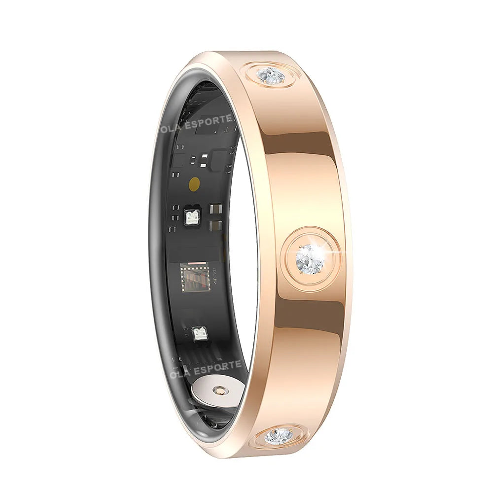 Fashion Smart Ring Men Women, Heart Rate Blood Oxygen, Sleep Monitor, 5ATM Waterproof,Multi-Sport Mode Smartring for Android Ios