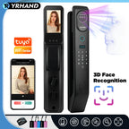 V8 Tuya Wifi 3D Face Smart Door Lock Security Camera Intelligent Fingerprint Password Biometric Electronic Key Unlock