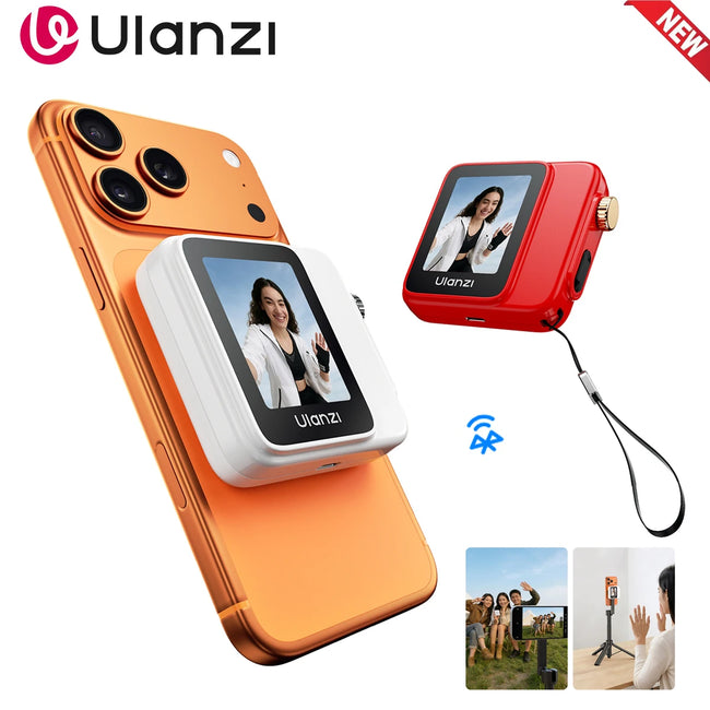 VM02 Selfie Monitor Screen Magnetic Mirroring for Iphone 17 16 PRO Smartphone Android Vlog with Remote Control Wireless Hover Image