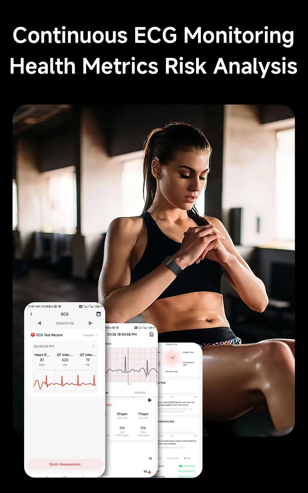 Loop Life Fitness Tracker Uric Acid Blood Lipids Smart Bracelet Men ECG Blood Pressure Call Reminder Health Smart Band 2026