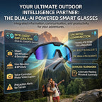 2026New AI Smart Glasses 1200P Camera 4K Anti-Shake Cycling Windproof Goggles AI Voice Translator Call Open Ear Audio Sunglasses