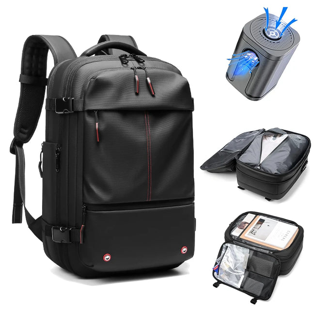 Men Travel Backpack Vacuum Compression 17 Inch Laptop Backpack Business Large Capacity School Backpack Expanded Hiking Backpack Hover Image