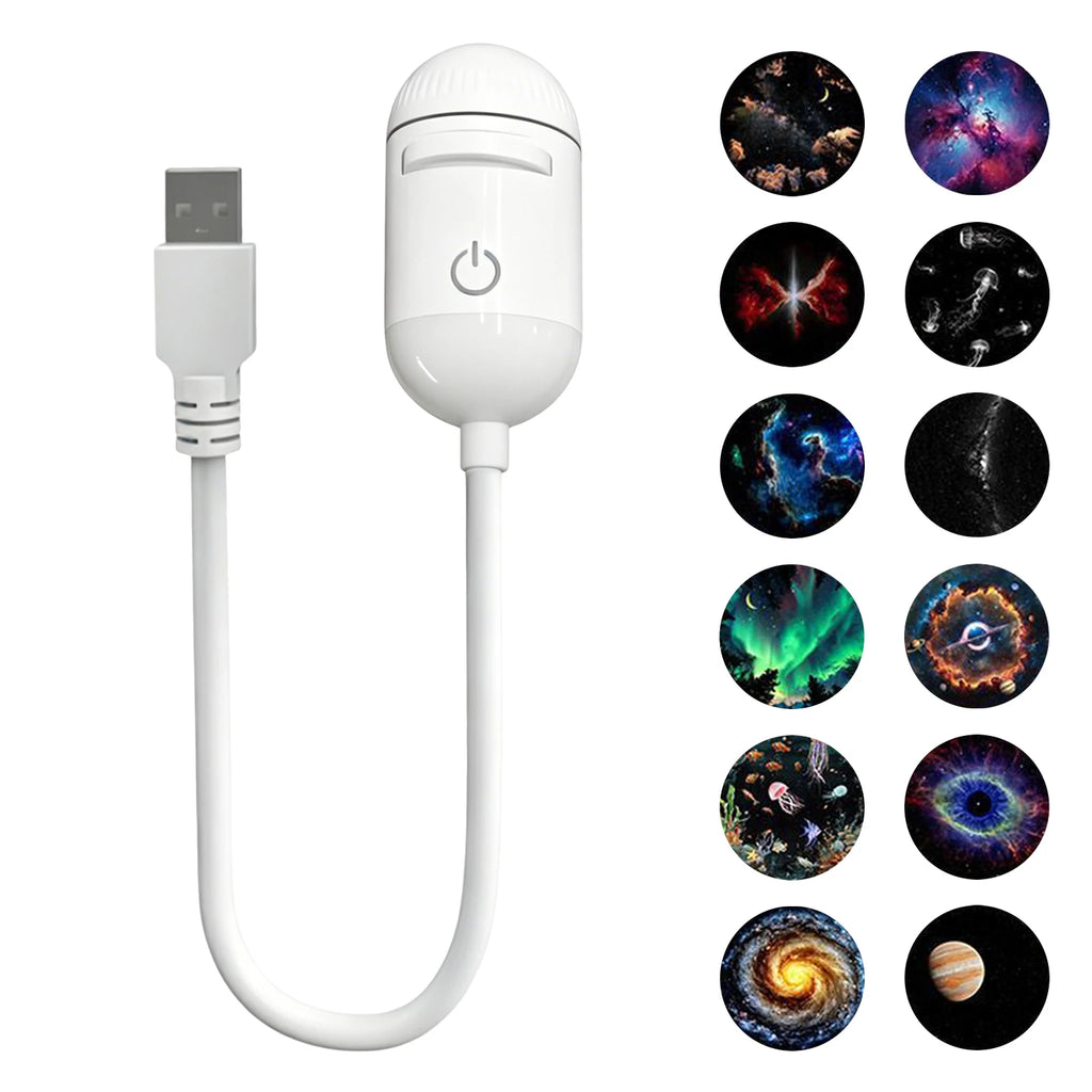 Mini Galaxy Star Projector Two in One Night Light Home Background Atmosphere Light Bedroom Car Decoration Children'S Gift