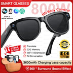 2026 AI Smart Glasses M02 Ultra 1080P HD Camera Chatgpt 3600Mah Charging Case Power Bank 32GB Translation Music Video Sunglasse
