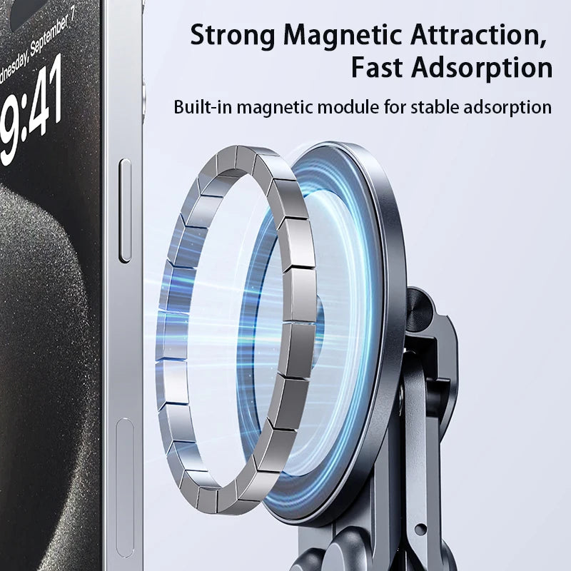 Multifunctional Magnetic Phone Holder Handheld Selfle Stick Foldable Tripod Portable Desk Stand for Iphone Ipad Tablet Laptop