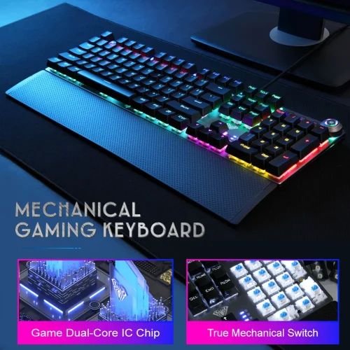 New RU EN Version Mechanical Gaming Keyboard Anti ghosting