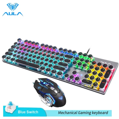 AULA Gaming Keyboard and Mouse Mechanical Switch Blue