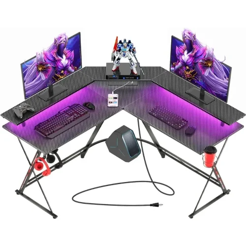 Computer Desk With Monitor Stand Carbon Bureau Gaming