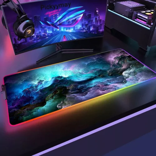 Space Large RGB Mouse Pad Gaming Mousepad LED Mouse Mat