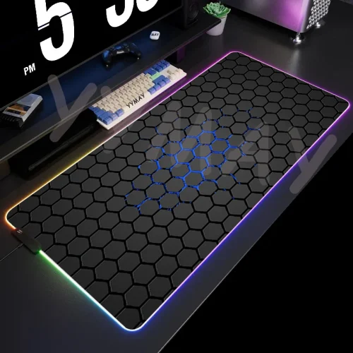 Large RGB Mouse Pad Geometric XXL Gaming Mousepad