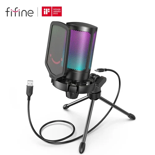 FIFINE Ampligame USB Microphone for Gaming Streaming