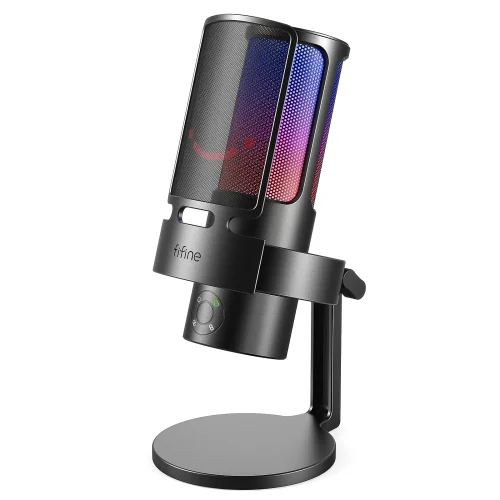 Gaming USB Microphone with RGB Vol Control Condenser Mic