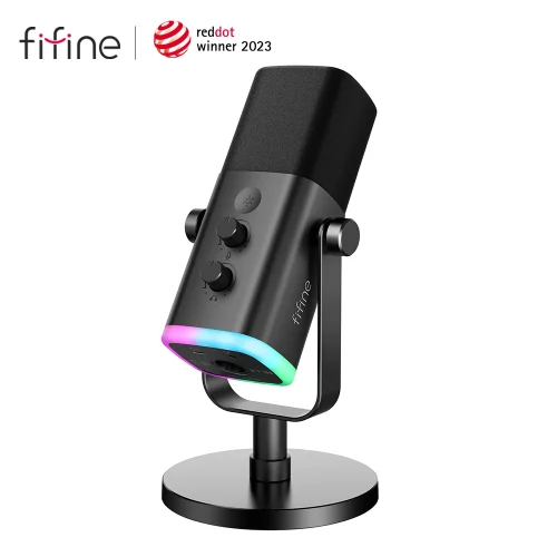 Dynamic Microphone with Touch Mute Button Headphone jack