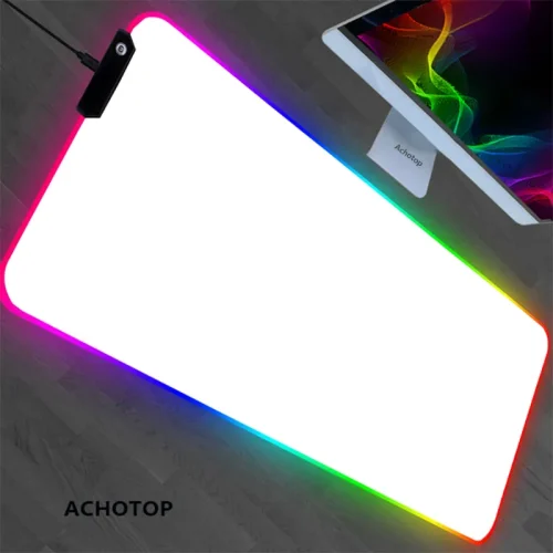 All White Large Size Mouse Pad RGB Glow Personality Picture