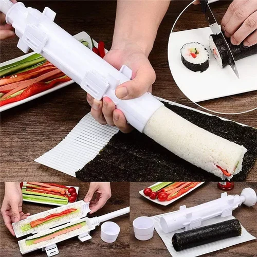 Quick Diy Sushi Maker Set Machine Rice Mold Bazooka Roller