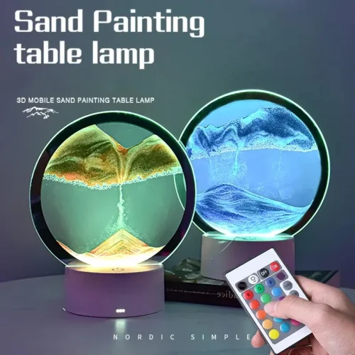 Quicksand Table Lamp with 7 Color USB LED Night Light 3D