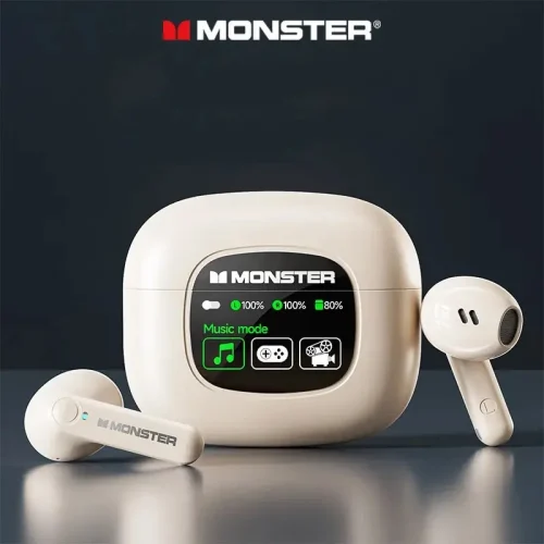 Monster Wireless Earphones Bluetooth LED Display Gaming