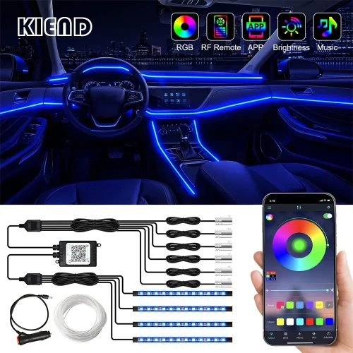 Neon Car LED Interior Ambient Lights 315 Inch Fiber Optic