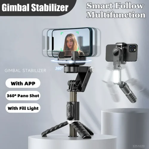 2024 New Bluetooth Wireless Gimbal Stabilizer Selfie Stick
