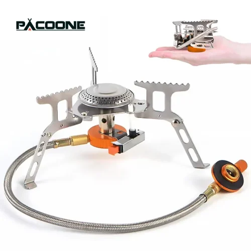 PACOONE Camping Gas Stove Outdoor Windproof Tourist